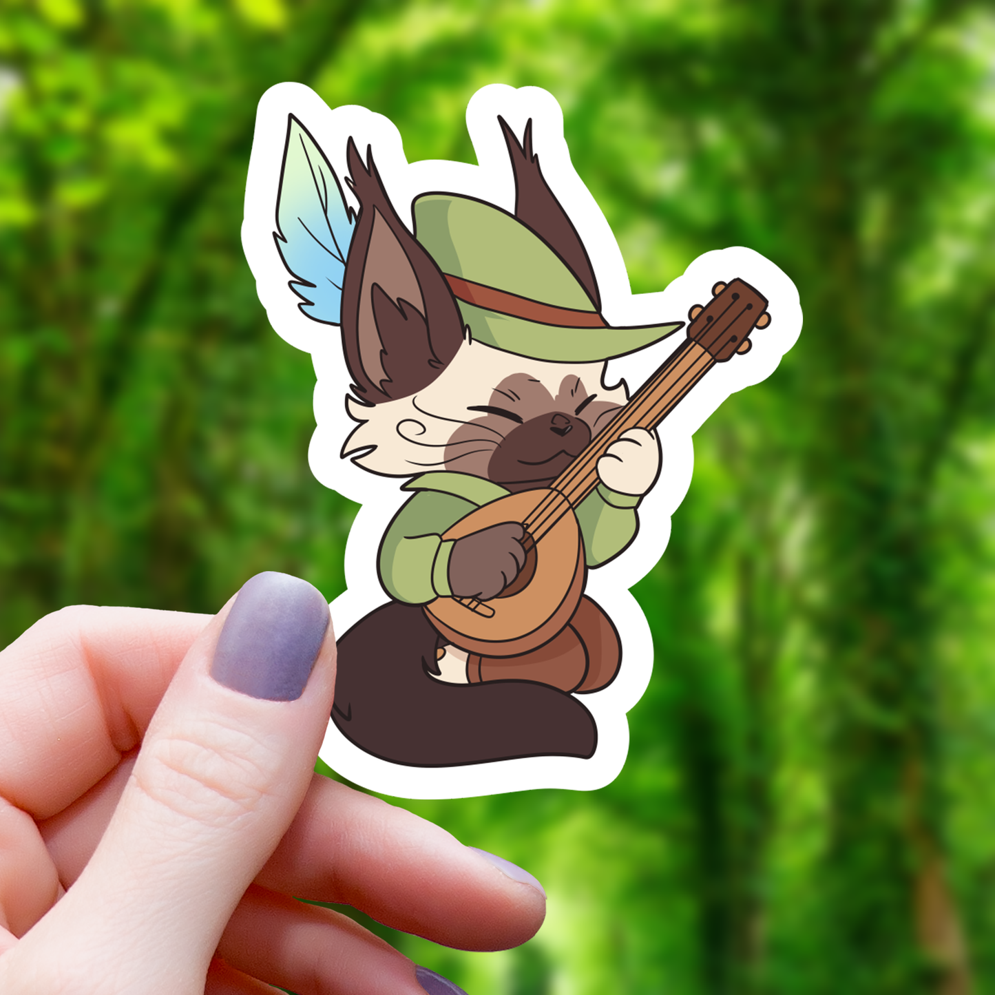 Bard Cat TTRPG Class Sticker - 3"