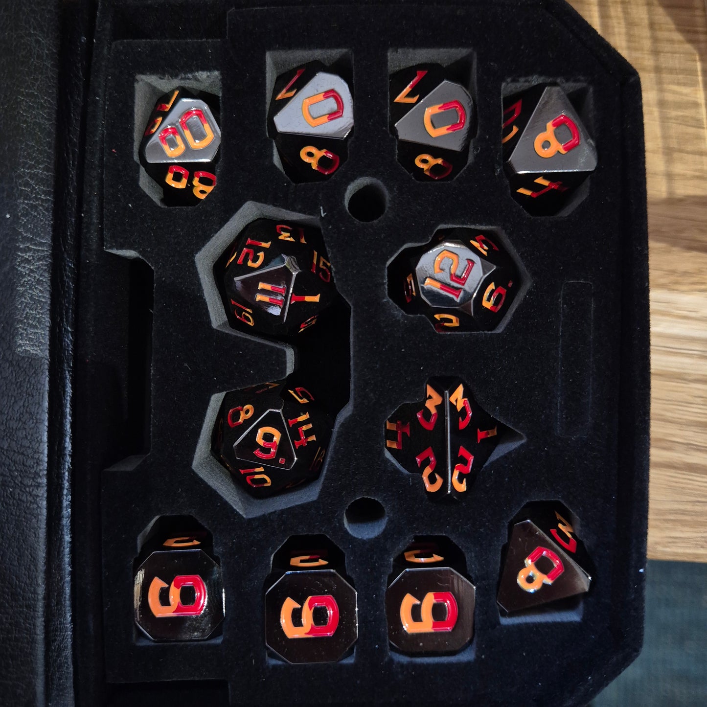 Dragon Core, Solid Metal RPG Dice Set - Red Chromatic