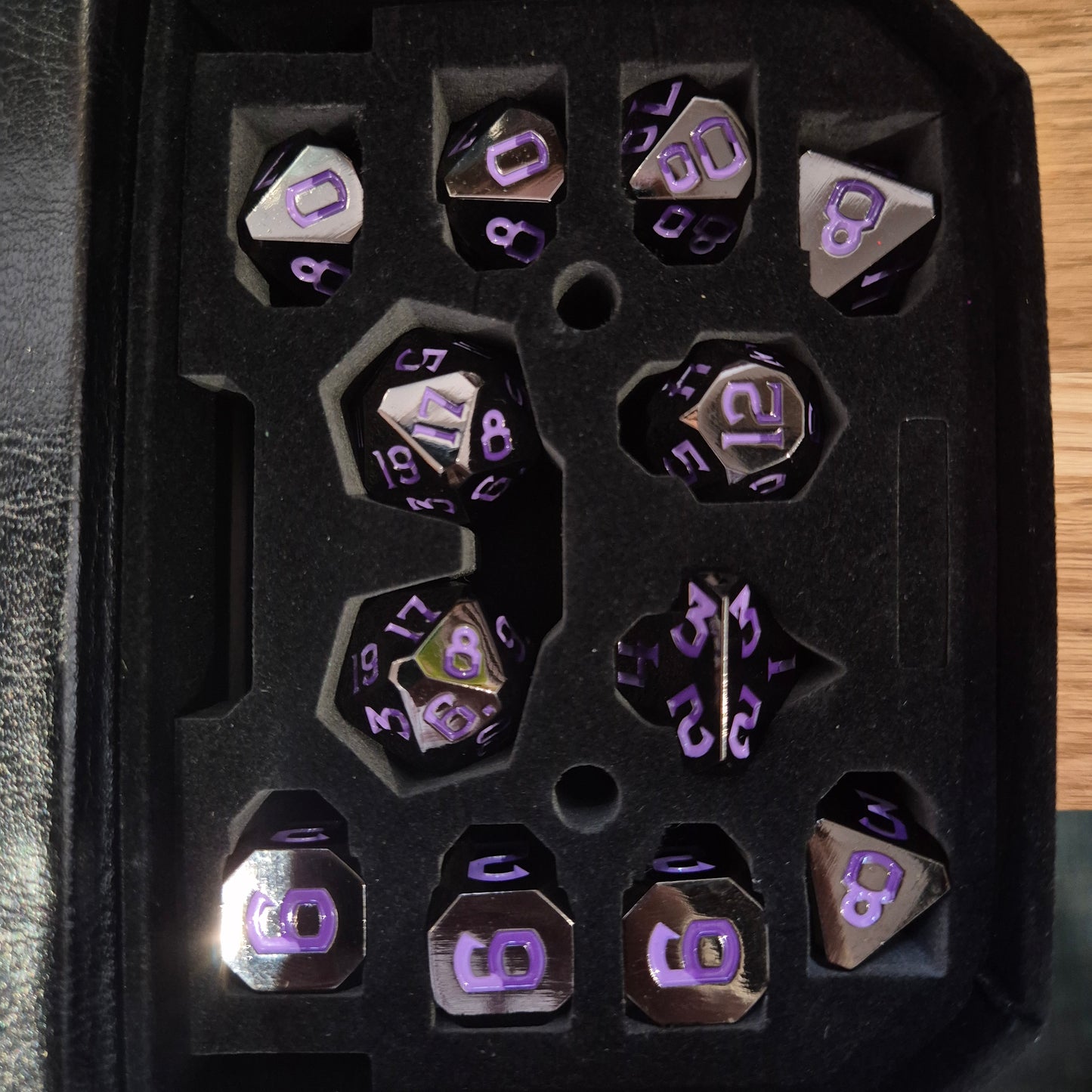 Dragon Core, Solid Metal RPG Dice Set - Purple Chromatic