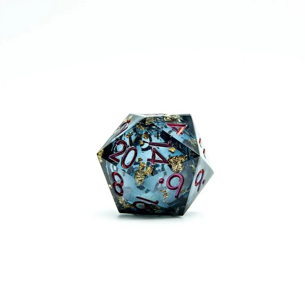 Celestial Shadow | 33mm D20 Dice | Oversized Liquid Core