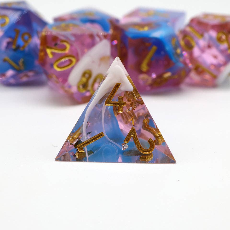 Sundae Swirl | Sharp Edge Dice | 7-Polyhedral Set