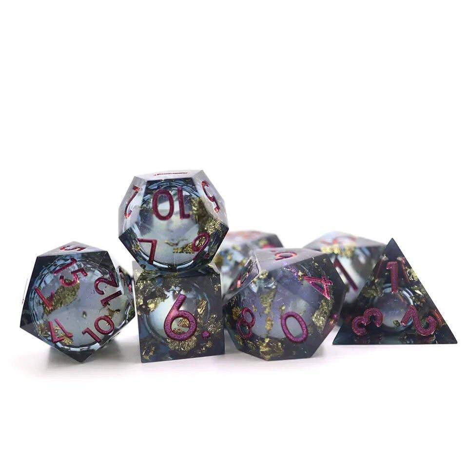 Celestial Shadow | Liquid Core Dice | 7-Polyhedral Set