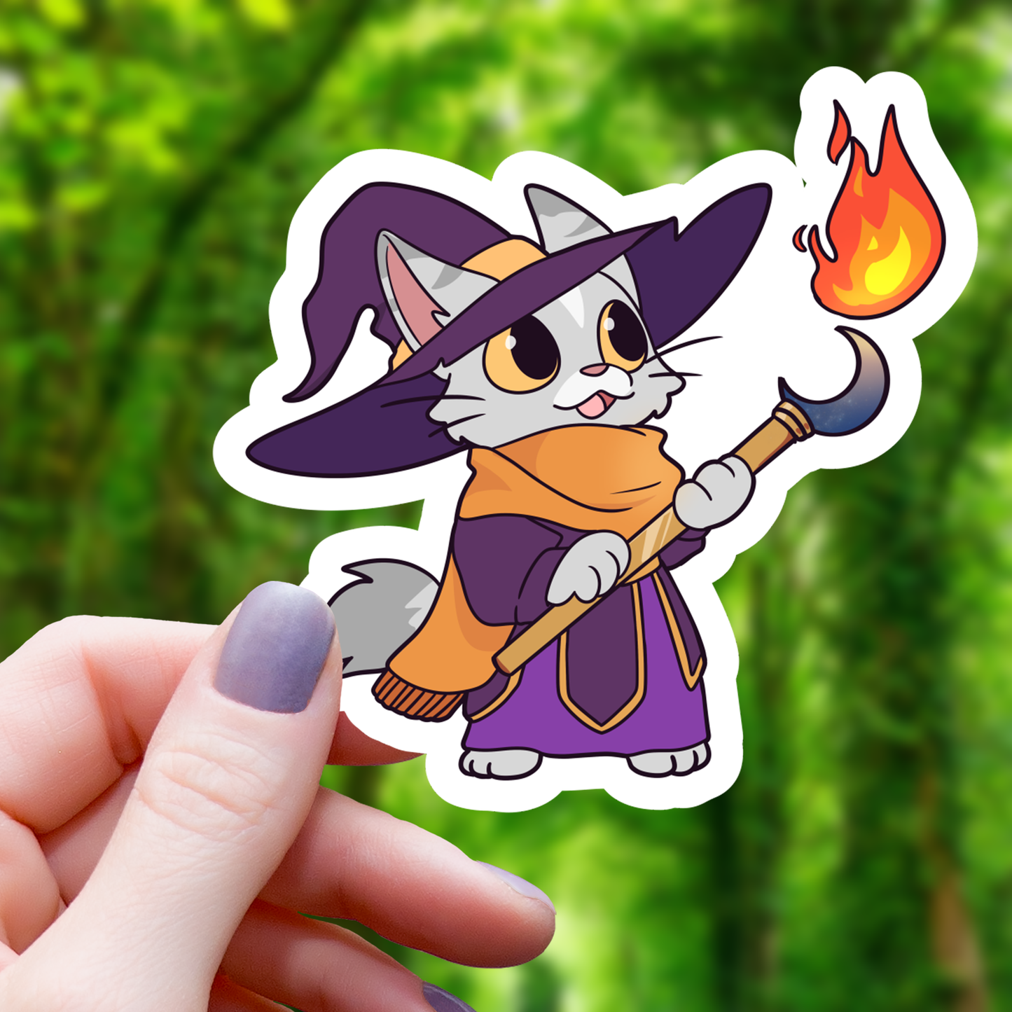 Cat Wizard RPG Class Sticker - 3"