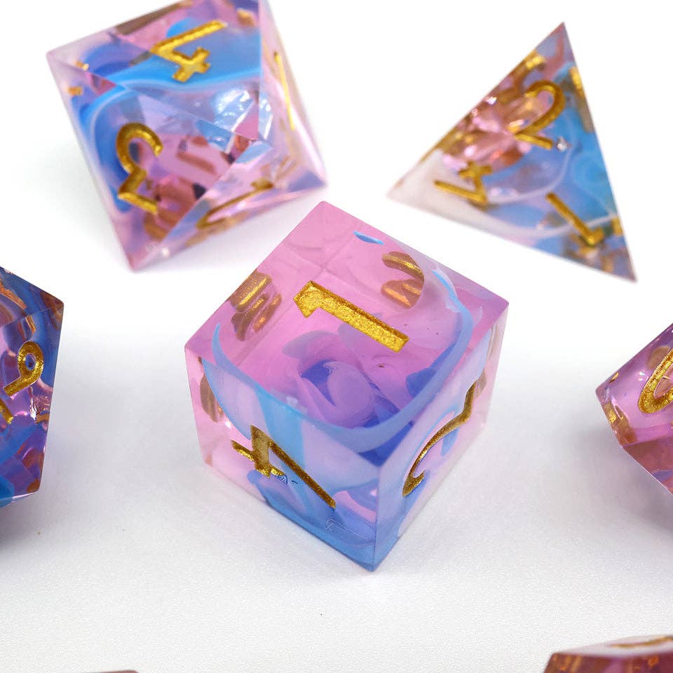 Sundae Swirl | Sharp Edge Dice | 7-Polyhedral Set