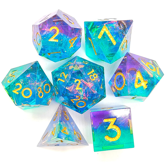 Jelly Twinkle | Sharp Edge Dice | 7-Polyhedral Set