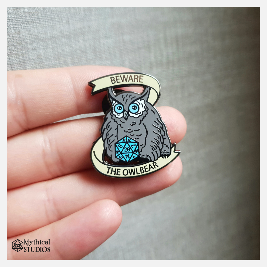 Winter Owlbear Enamel Pin