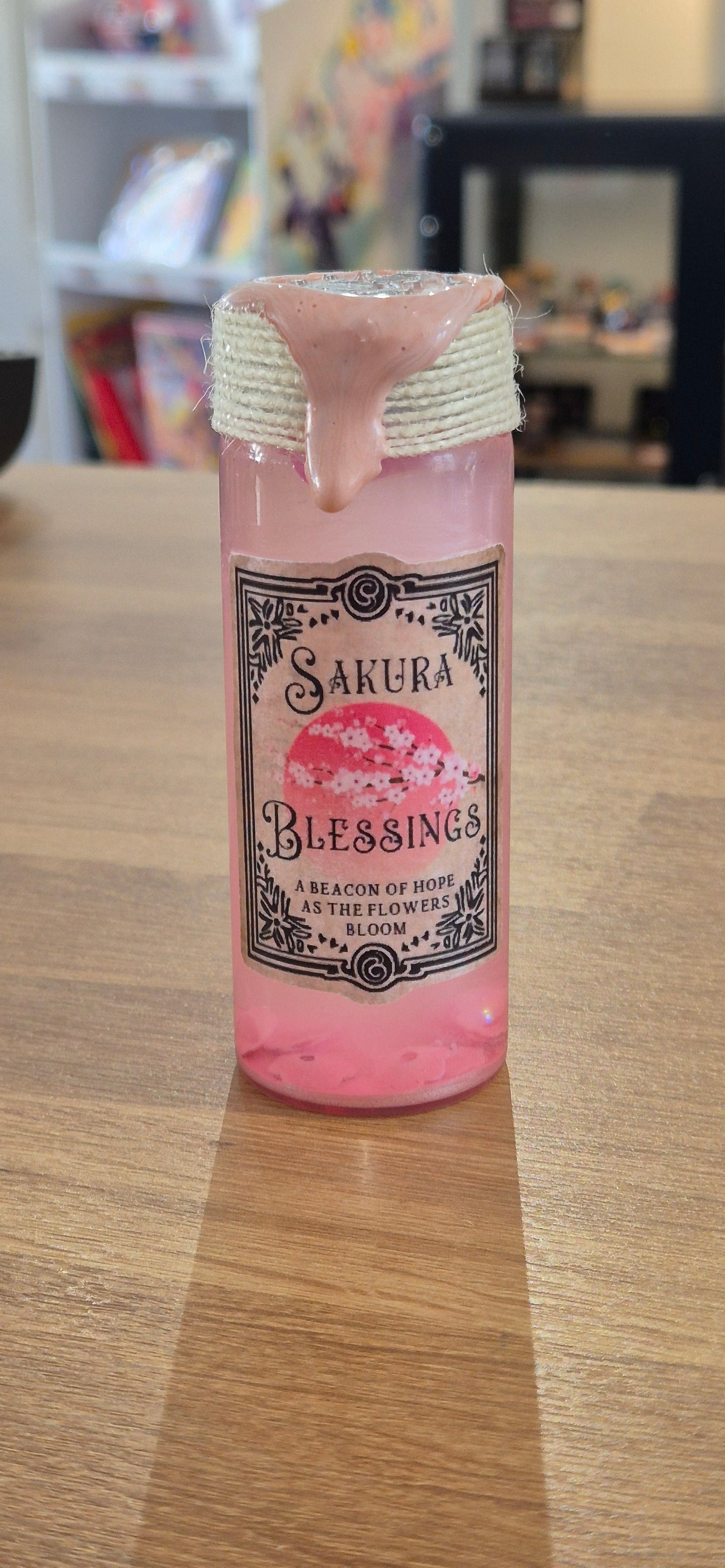 Potion Bottle Liquid D20 Roller: Sakura Blessings