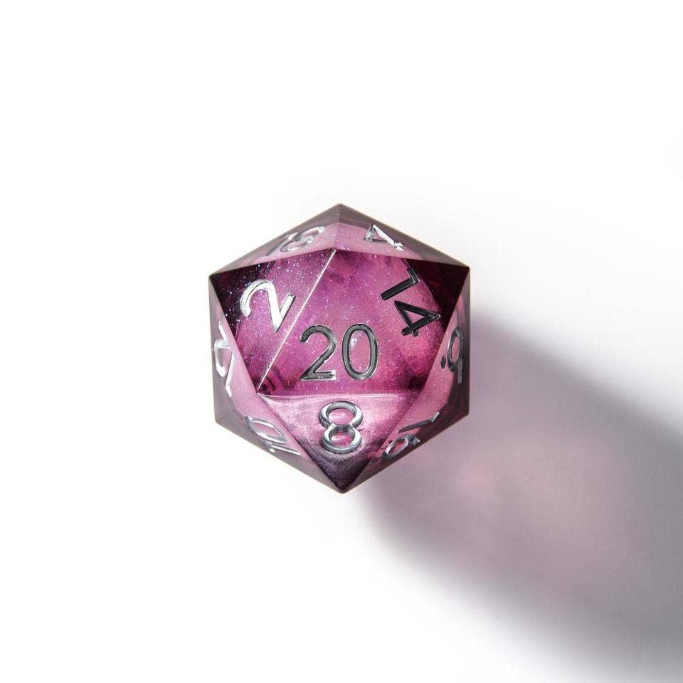 Moonbeam | 33mm D20 Dice | Oversized Liquid Core