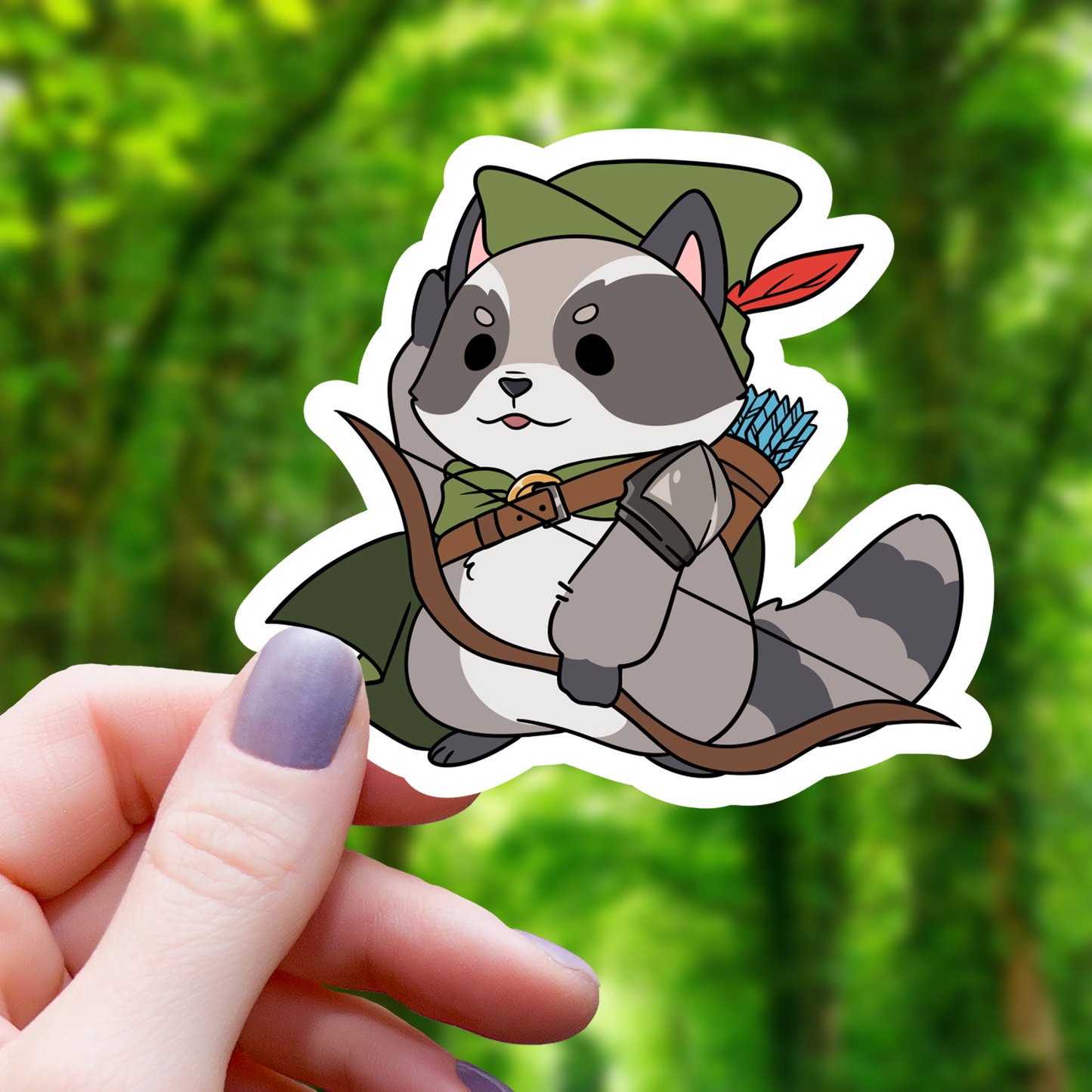 Raccoon Ranger TTRPG Class Sticker - 3"
