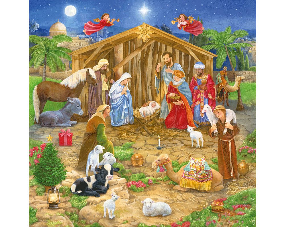 Nativity Scene - With 25 Stand-Up Pieces
