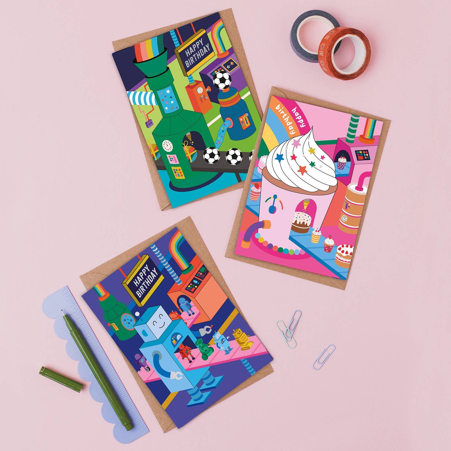 Sprinkles Workshop Birthday Card | Isometric Cupcake card
