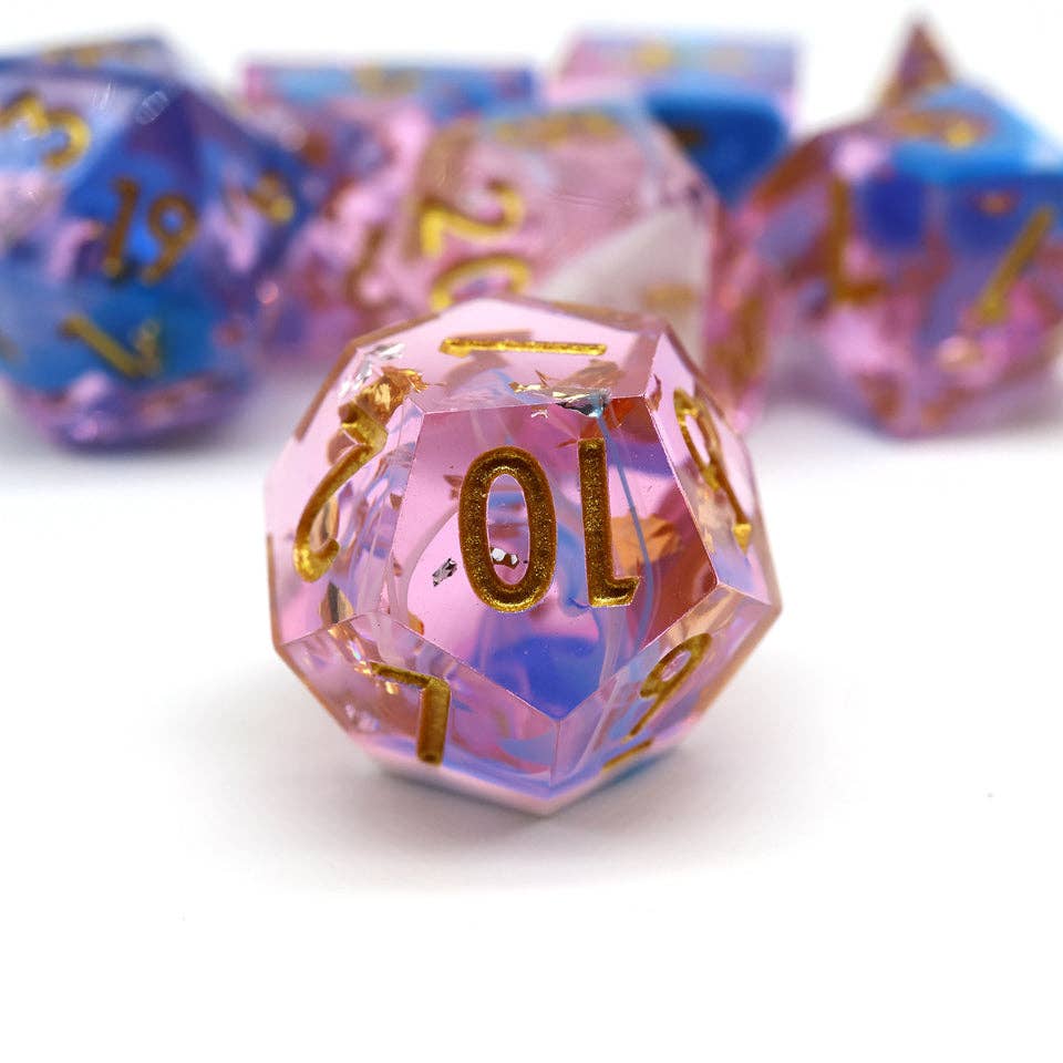 Sundae Swirl | Sharp Edge Dice | 7-Polyhedral Set