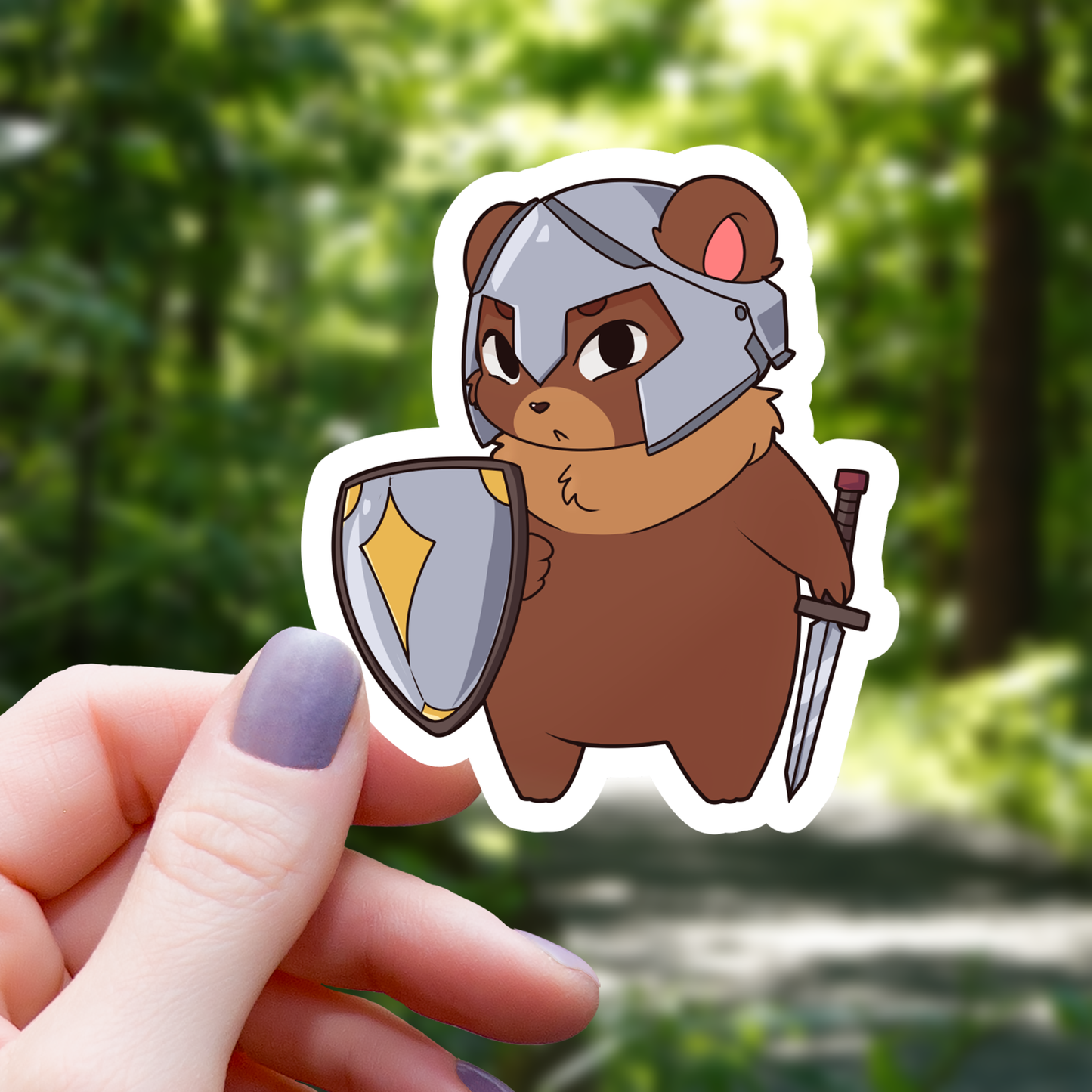 Paladin Bear RPG Class Sticker - 3"