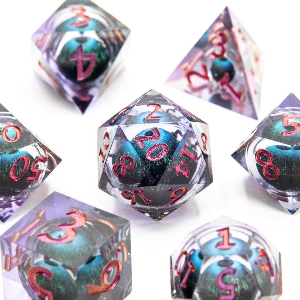 Eye of Enchantment | Moving Eye Liquid Core Dice 7-Poly Set