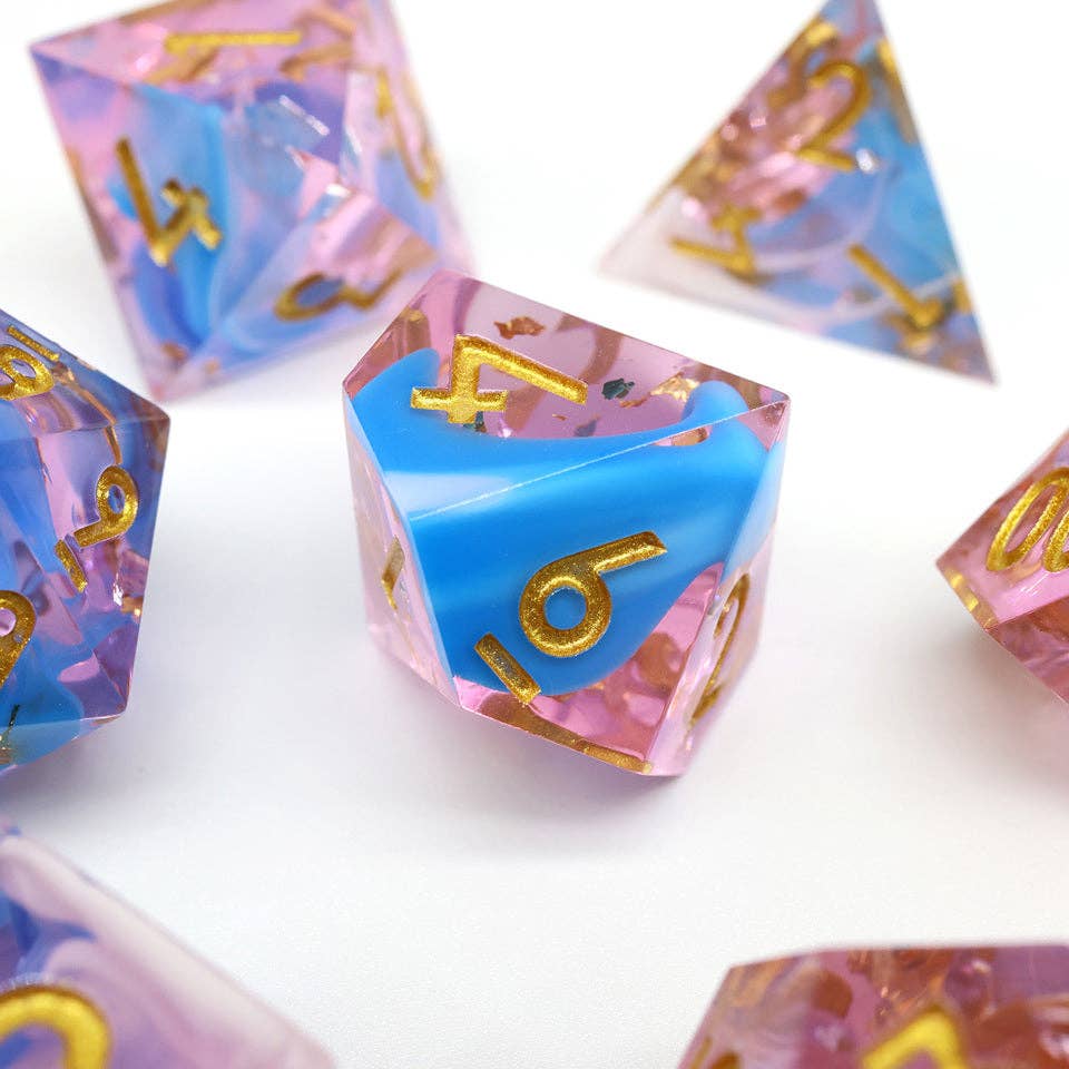 Sundae Swirl | Sharp Edge Dice | 7-Polyhedral Set