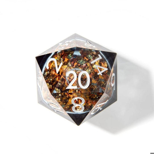 Midnight Riches | 50mm D20 Dice | Oversized Liquid Core