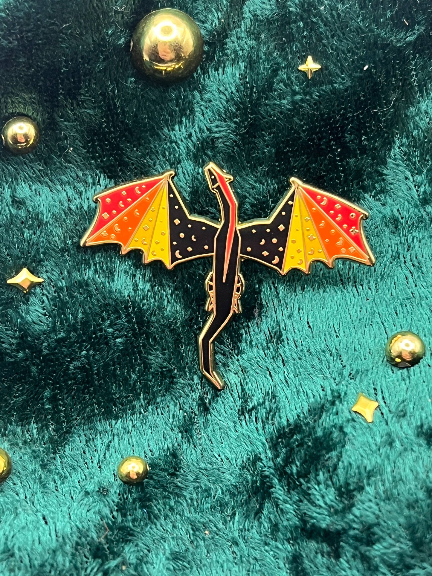 NEW! Orange and Black Dragon Enamel Pin