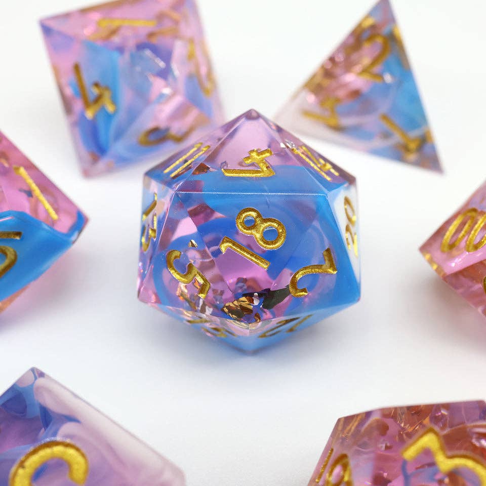 Sundae Swirl | Sharp Edge Dice | 7-Polyhedral Set