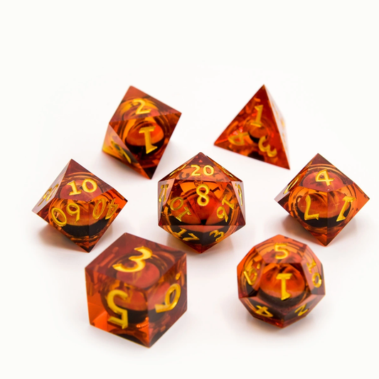 Eye of Power | Moving Eye Liquid Core Dice | 7-Poly Set