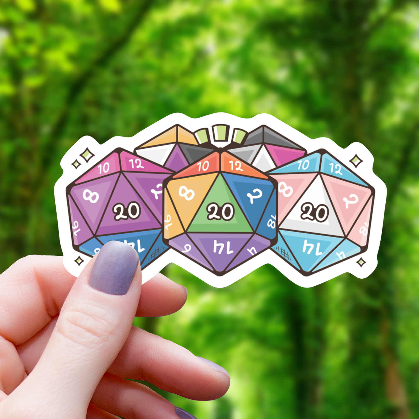 Pride Polyhedral Dice Collection Sticker - 3"