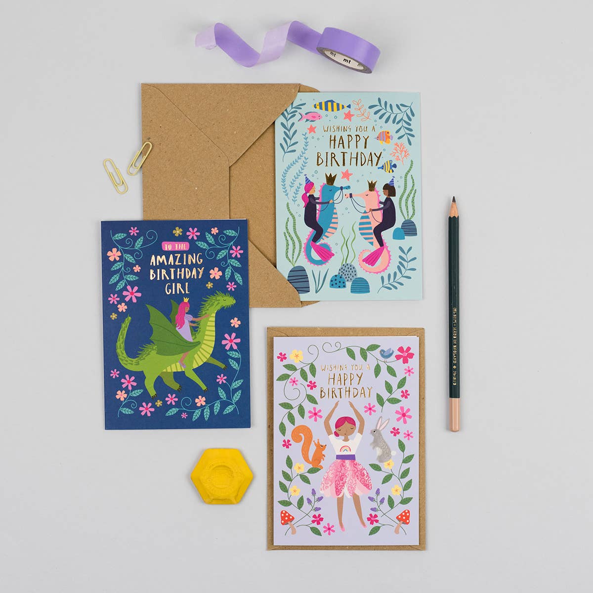 The Princess and the Dragon Birthday Card | Luxury Kids Card