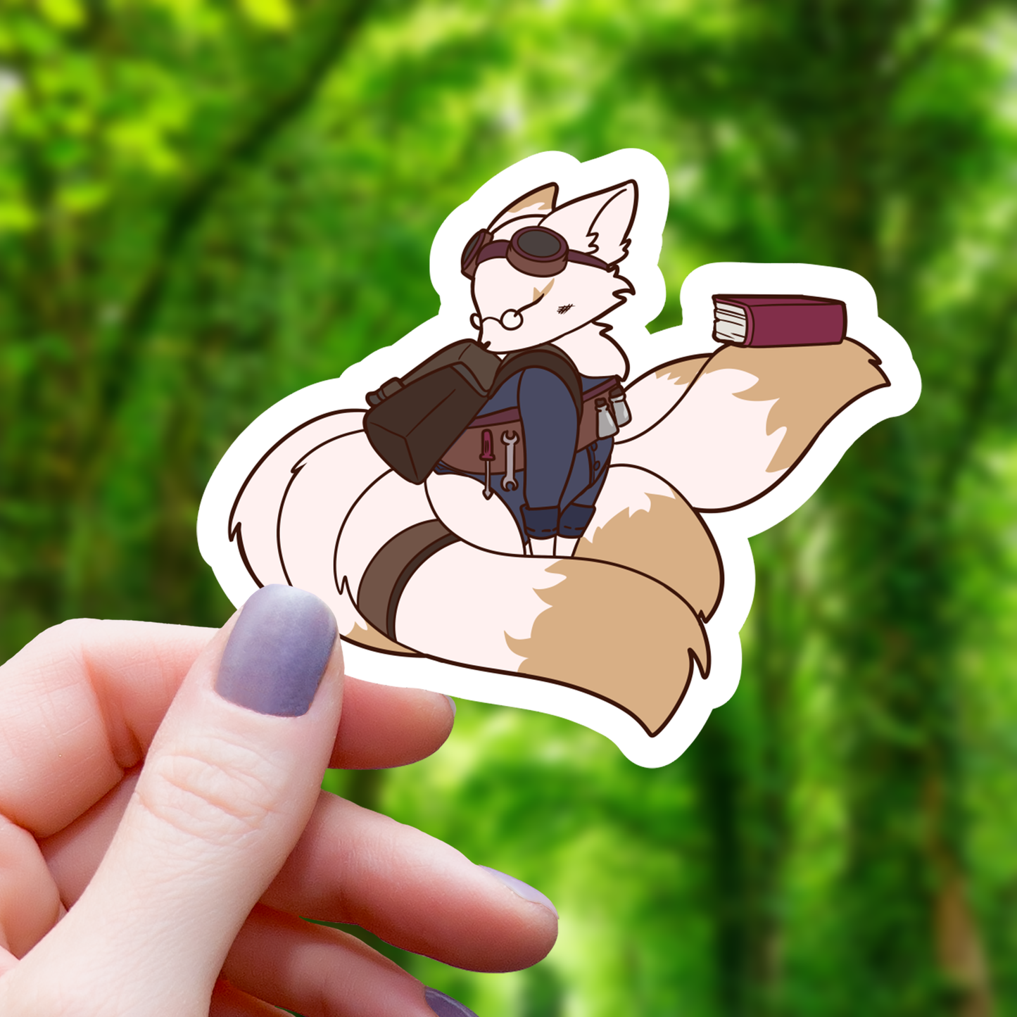 Mad Scientist Kitsune Sticker - 3"