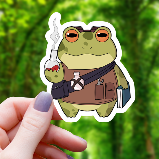 Mad Scientist Frog Sticker - 3"
