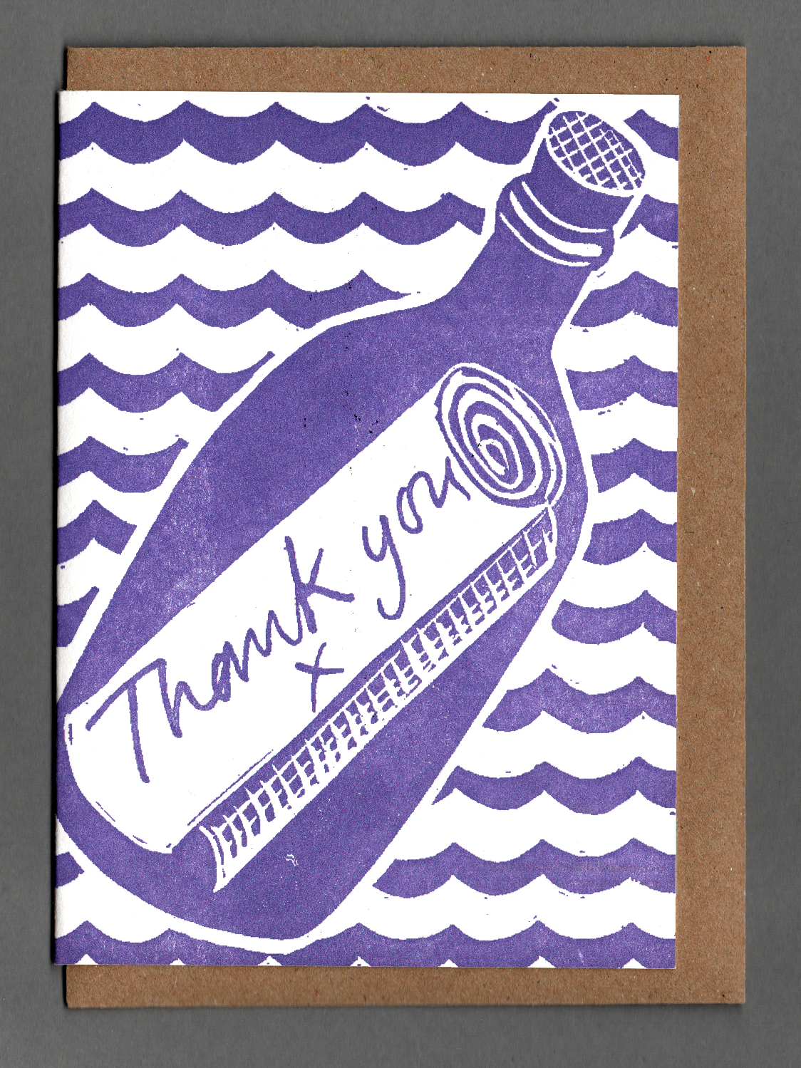 Thank You - Message In A Bottle Card