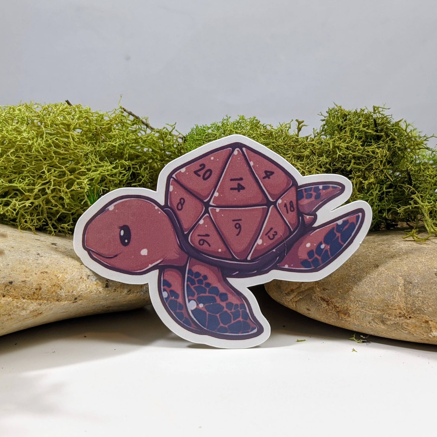 Polyhedral Dice D20 Shell Turtle Sticker - 2.5"