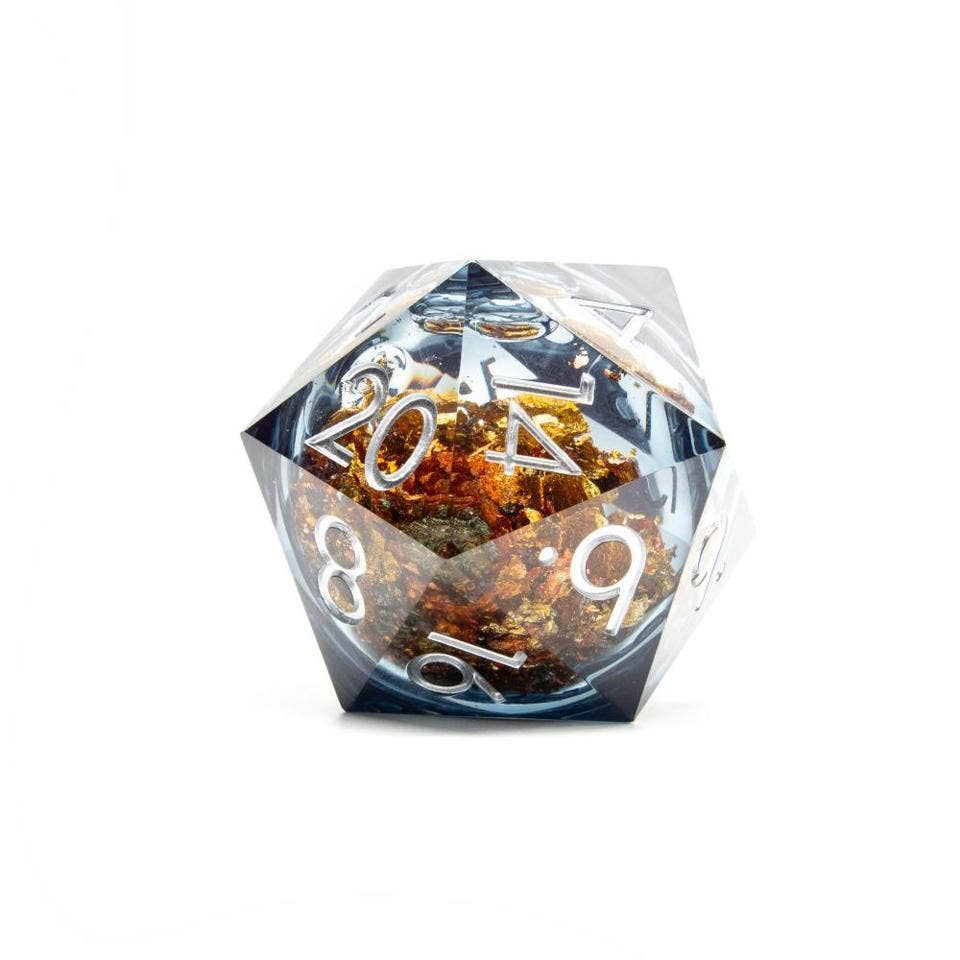 Midnight Riches | 50mm D20 Dice | Oversized Liquid Core