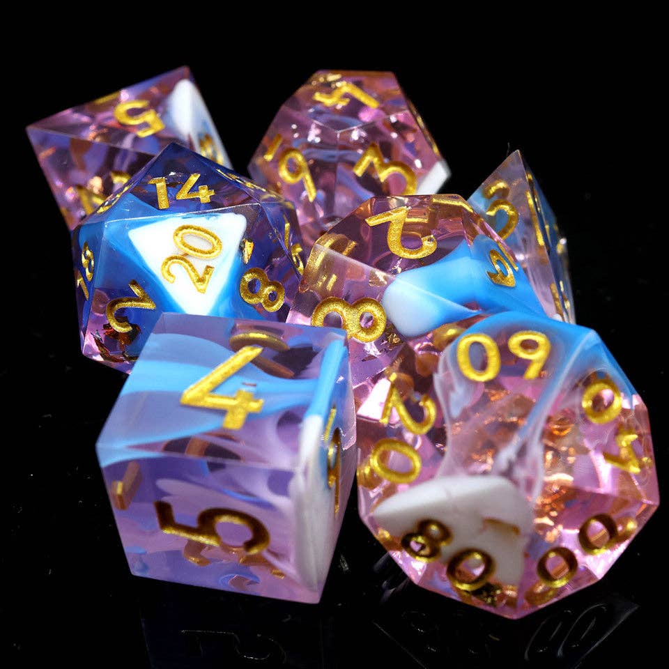 Sundae Swirl | Sharp Edge Dice | 7-Polyhedral Set