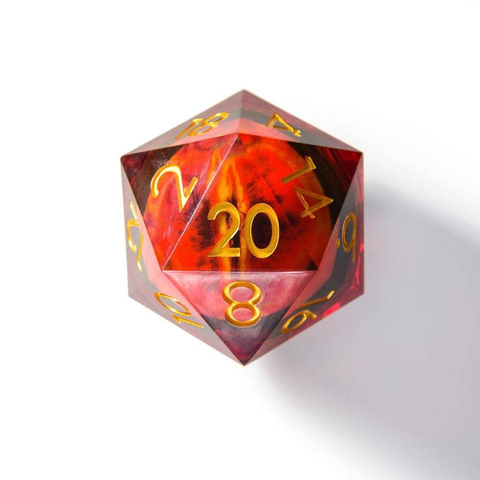 Eye of Power | 50mm D20 Dice | Oversized Moving Eye Liquid