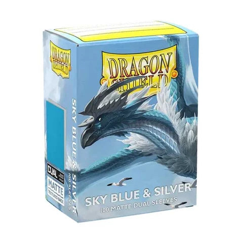 Dragon Shield Matte Dual Standard Sleeves - Sky Blue & Silver (100 ct.)