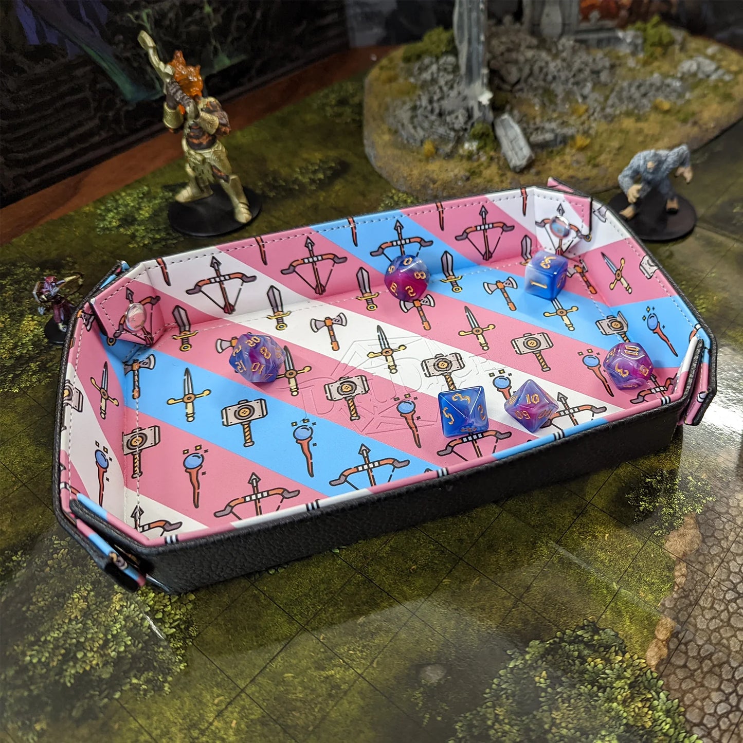 Rectangle Dice Tray: The Trans Tray