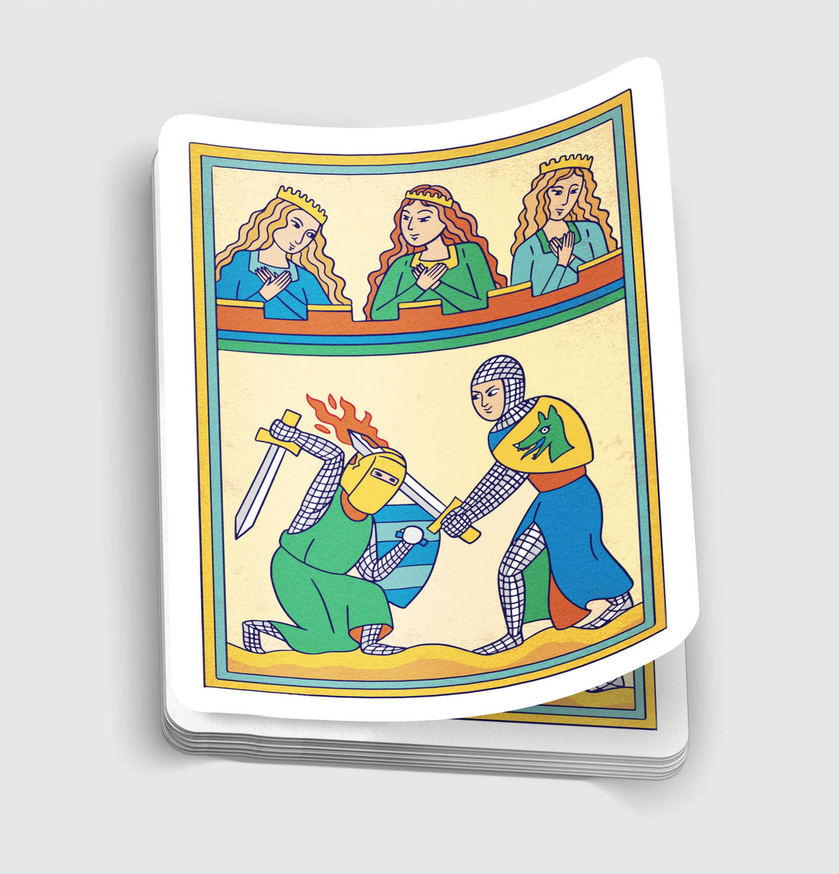 Medieval Knight Battle Sticker - 3"