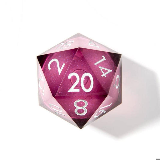 Moonbeam | 50mm D20 Dice | Oversized Liquid Core