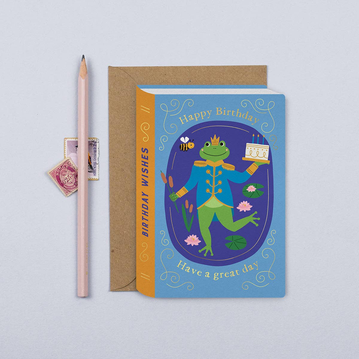 Fairytale Frog and the Bee Card