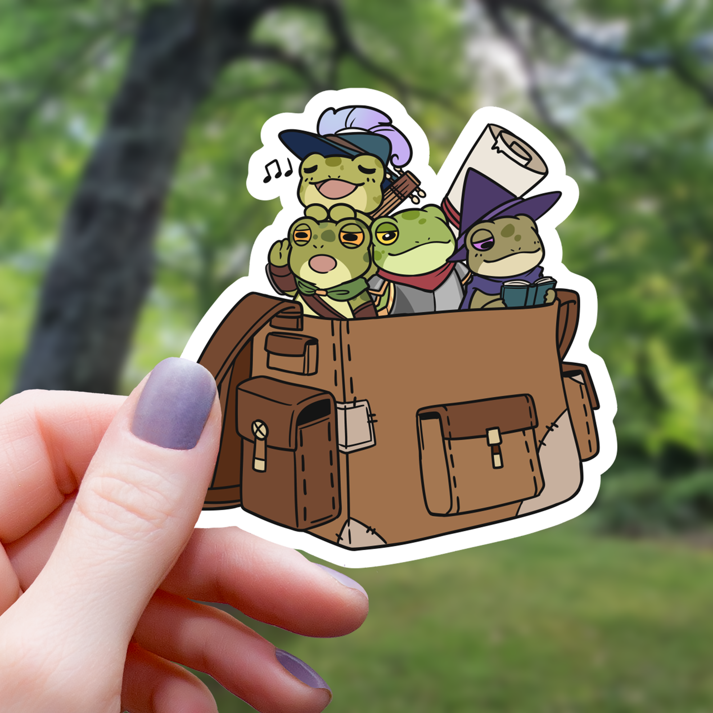 Frog Adventurer Bag Sticker - 3"