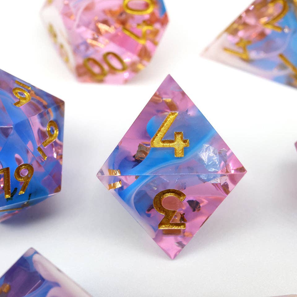 Sundae Swirl | Sharp Edge Dice | 7-Polyhedral Set