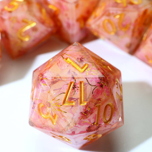 Fey Blossom | Art Core Sharp Edge Dice | 7 Piece Dice Set