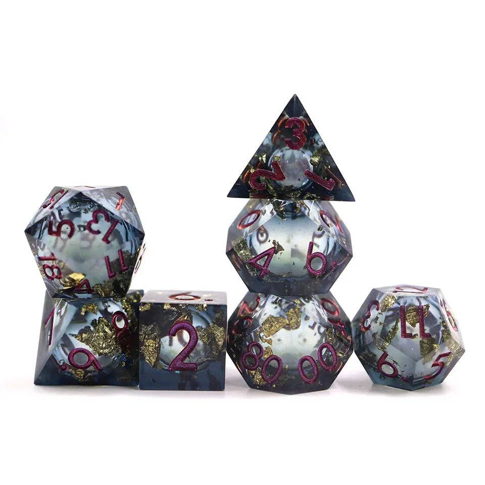 Celestial Shadow | Liquid Core Dice | 7-Polyhedral Set