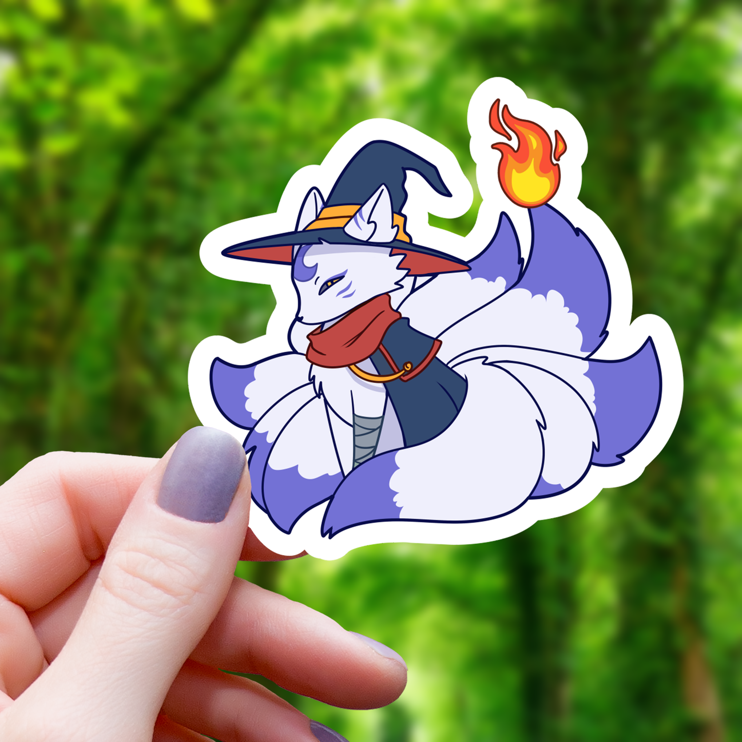 Wizard Kitsune RPG Inspired Sticker - 3"