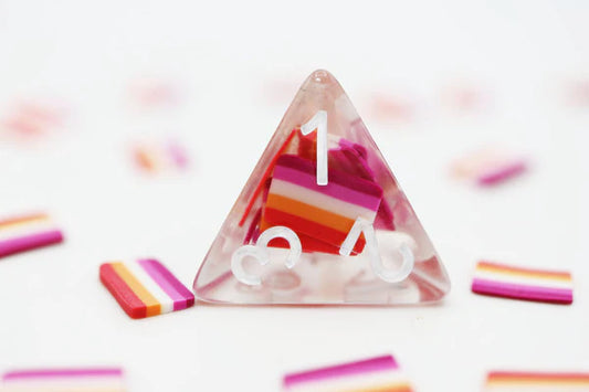 Lesbian Flag RPG Dice Set Resin