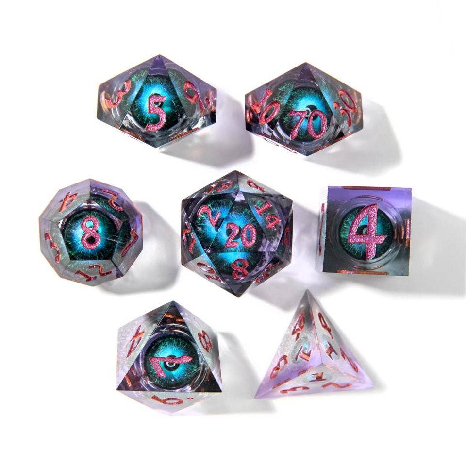 Eye of Enchantment | Moving Eye Liquid Core Dice 7-Poly Set