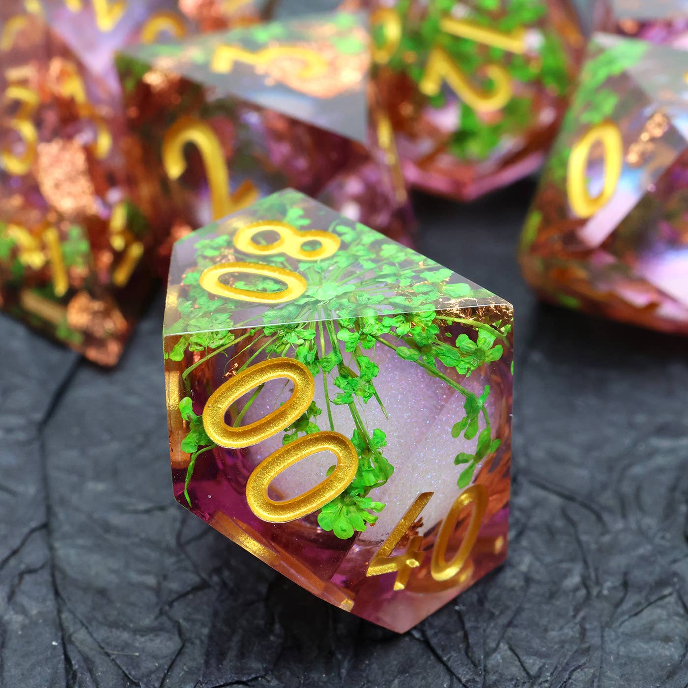 Potion of Vitality | Liquid Core Sharp Edge 7 Piece Dice Set