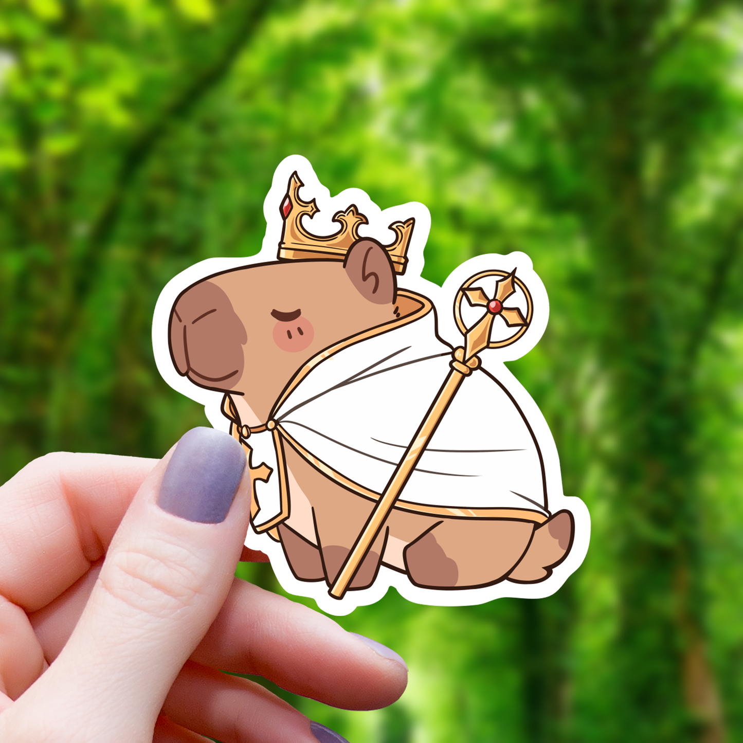 Capybara Cleric TTRPG Class Sticker - 3"