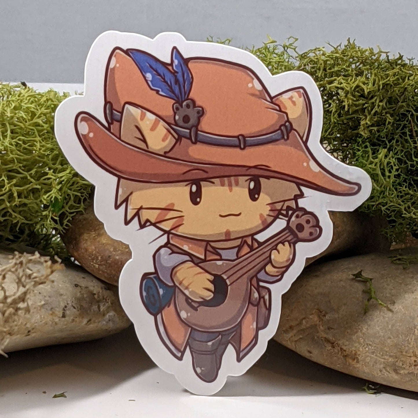 Bard Cat RPG Class Inspired Sticker - 3"