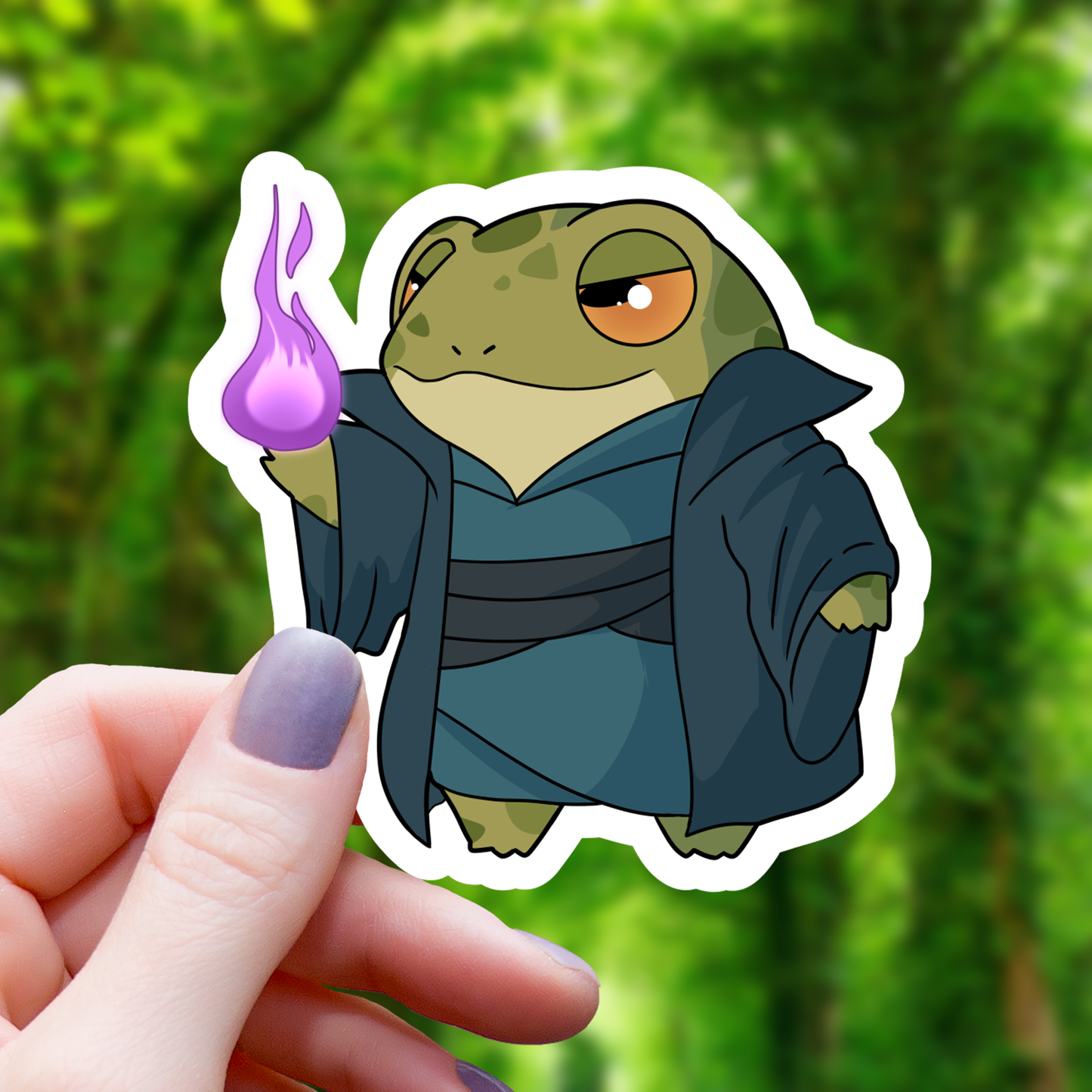 Dark Wizard Fireball Frog Sticker - 3"