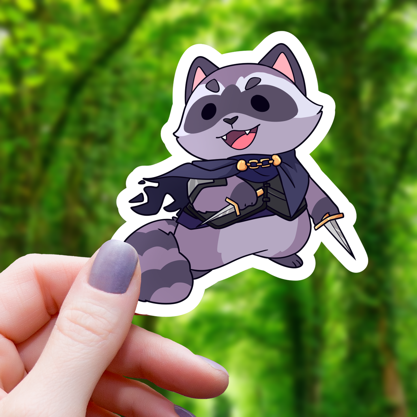Raccoon Rogue TTRPG Class Sticker - 3"