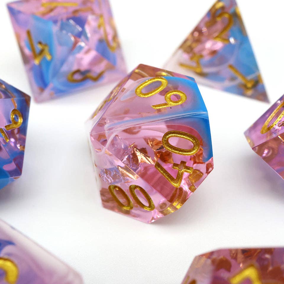 Sundae Swirl | Sharp Edge Dice | 7-Polyhedral Set